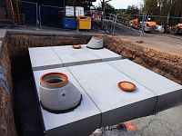 detailní reference, Betonová akumulačně retenční nádrž s řízeným odtokem dešťové vody, litomyšl, db betonové jímky